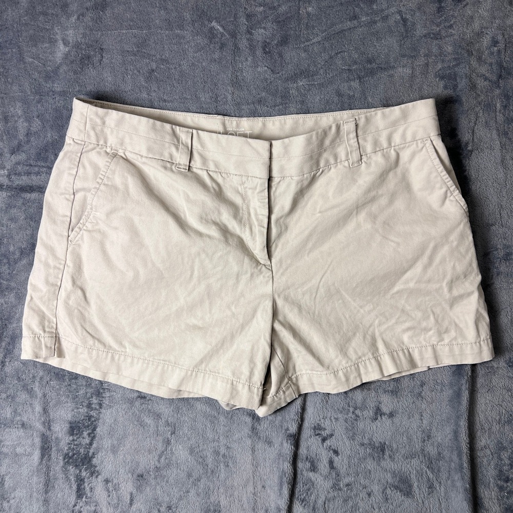 Ann Taylor Loft Original Chino Shorts Khaki Beige Size 8 295753
